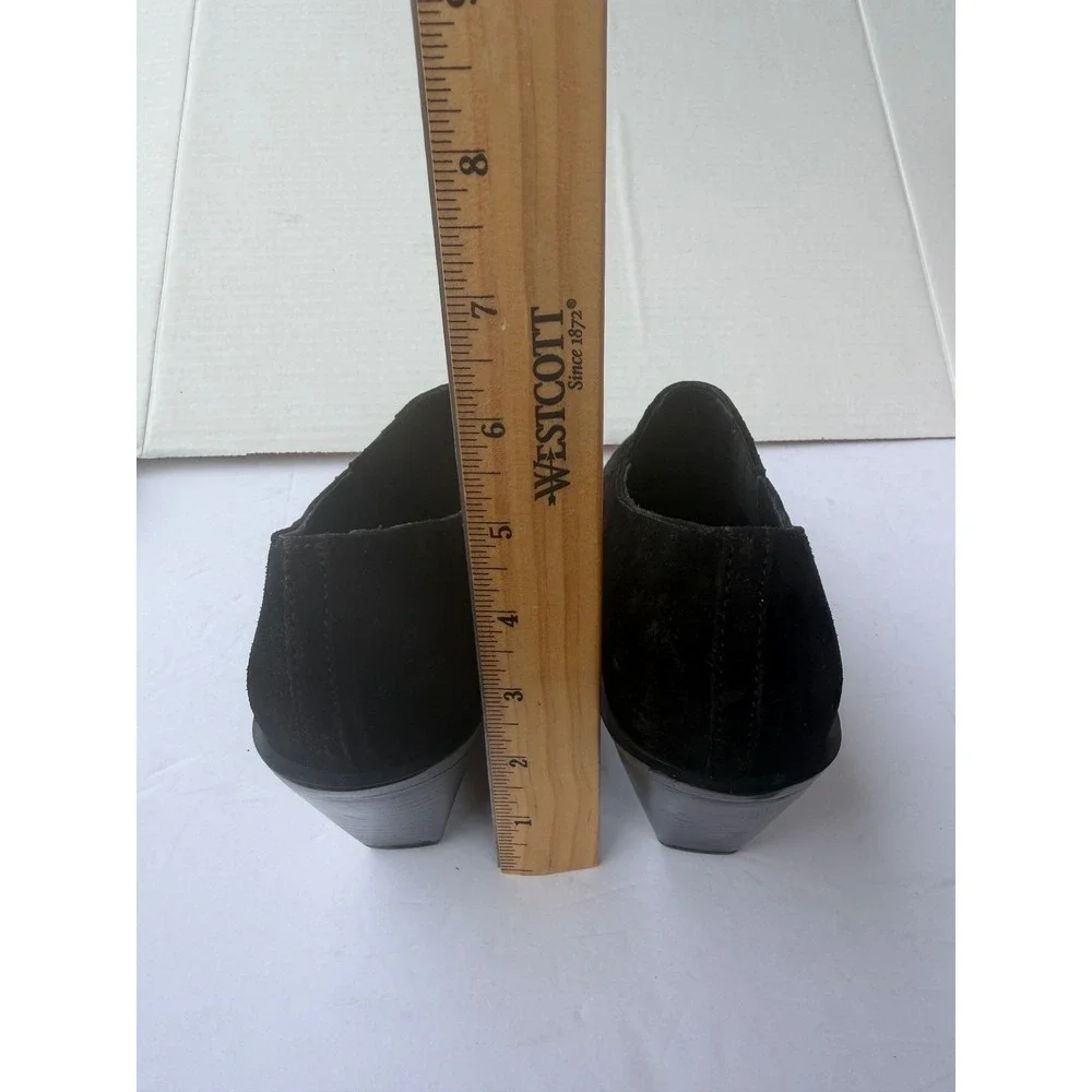 Seychelles Black Suede Low Top‎ Pointed Toe Block Heel Ankle Bootie Boots Sz 6.5